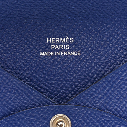 Hermes Epsom Calvi Card Case Bleu Electrique 6 of 8