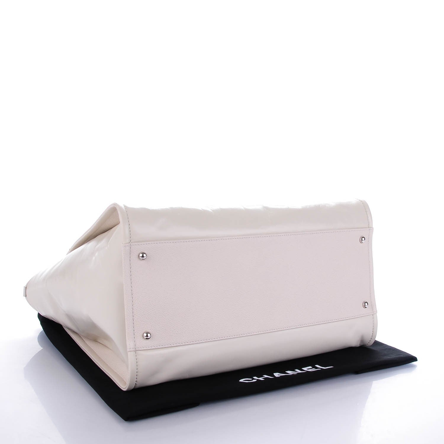 Chanel Glazed Calfskin Large Deauville Tote Ivory 4 of 7