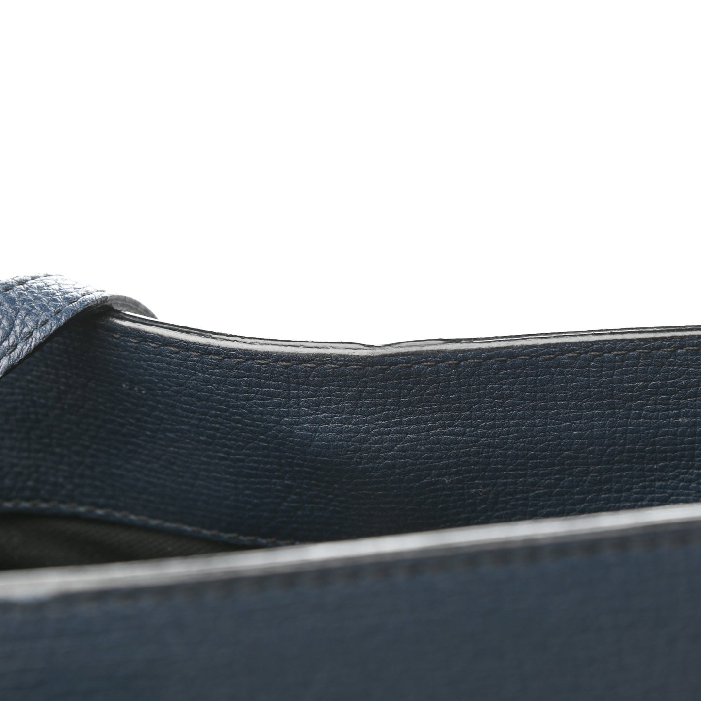 Grainy Calfskin House Check Large Banner Tote Midnight Blue