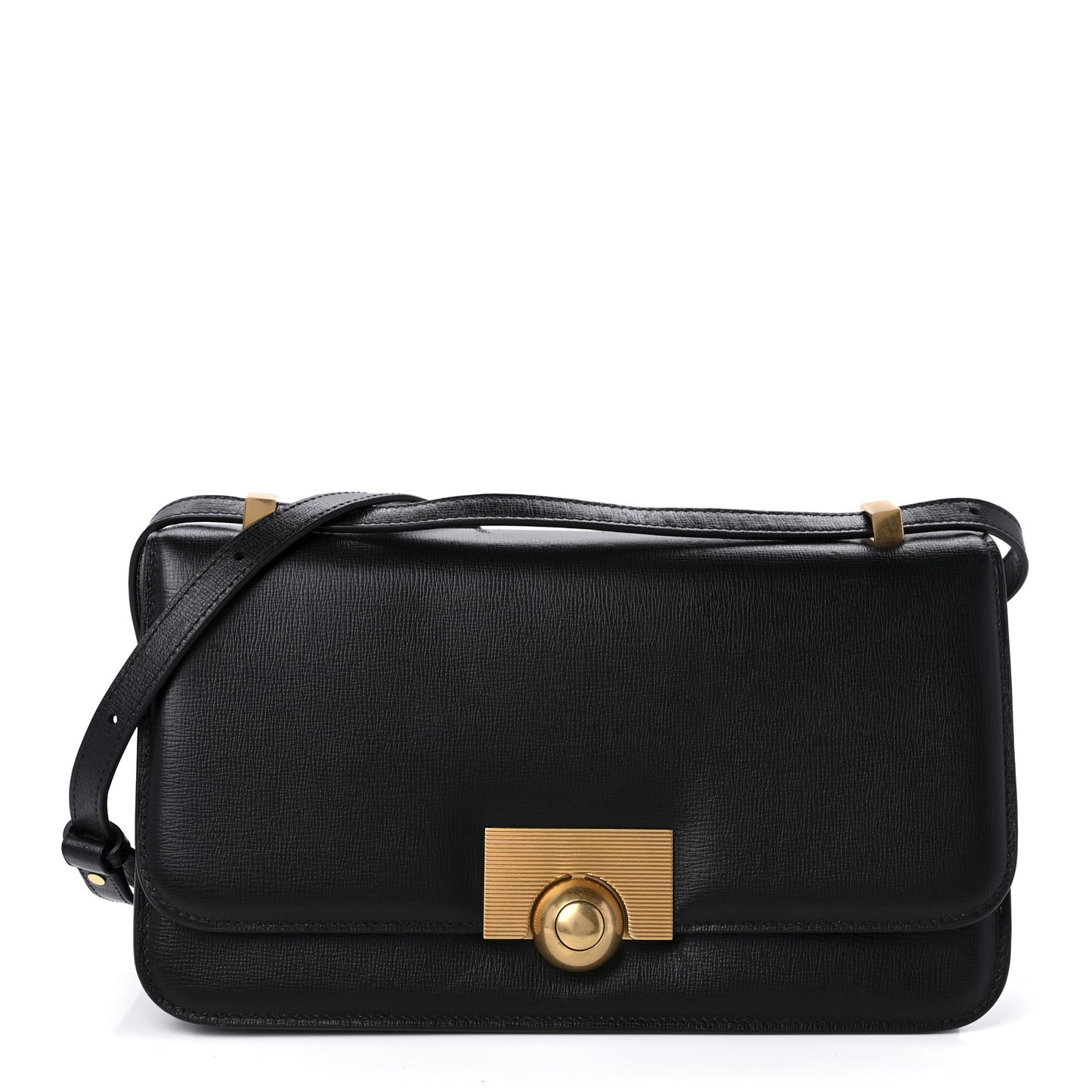 Spazzolato Calfskin Mini Classic BV Bag Black