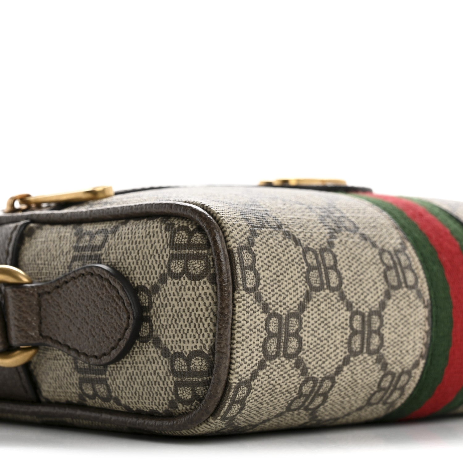 Gucci X BALENCIAGA BB Supreme Monogram Web Mini Ophidia Shoulder Bag Beige New Acero 9 of 12