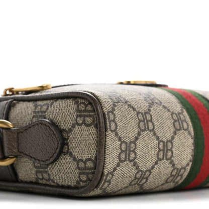 Gucci X BALENCIAGA BB Supreme Monogram Web Mini Ophidia Shoulder Bag Beige New Acero 9 of 12
