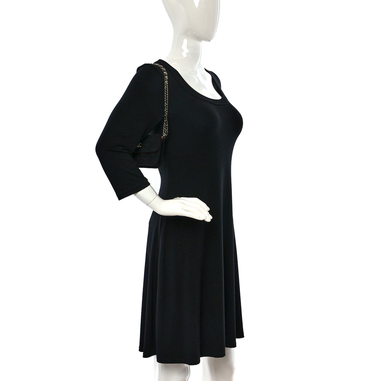 Jersey Quilted Micro Mini Flap Black