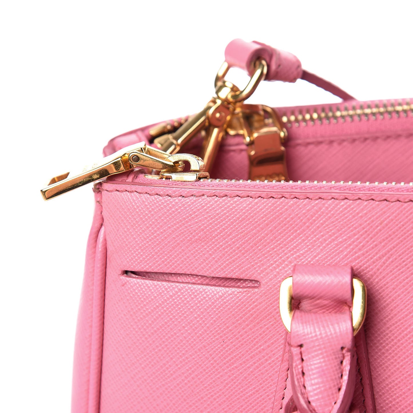 Saffiano Mini Galleria Double Zip Tote Geranio