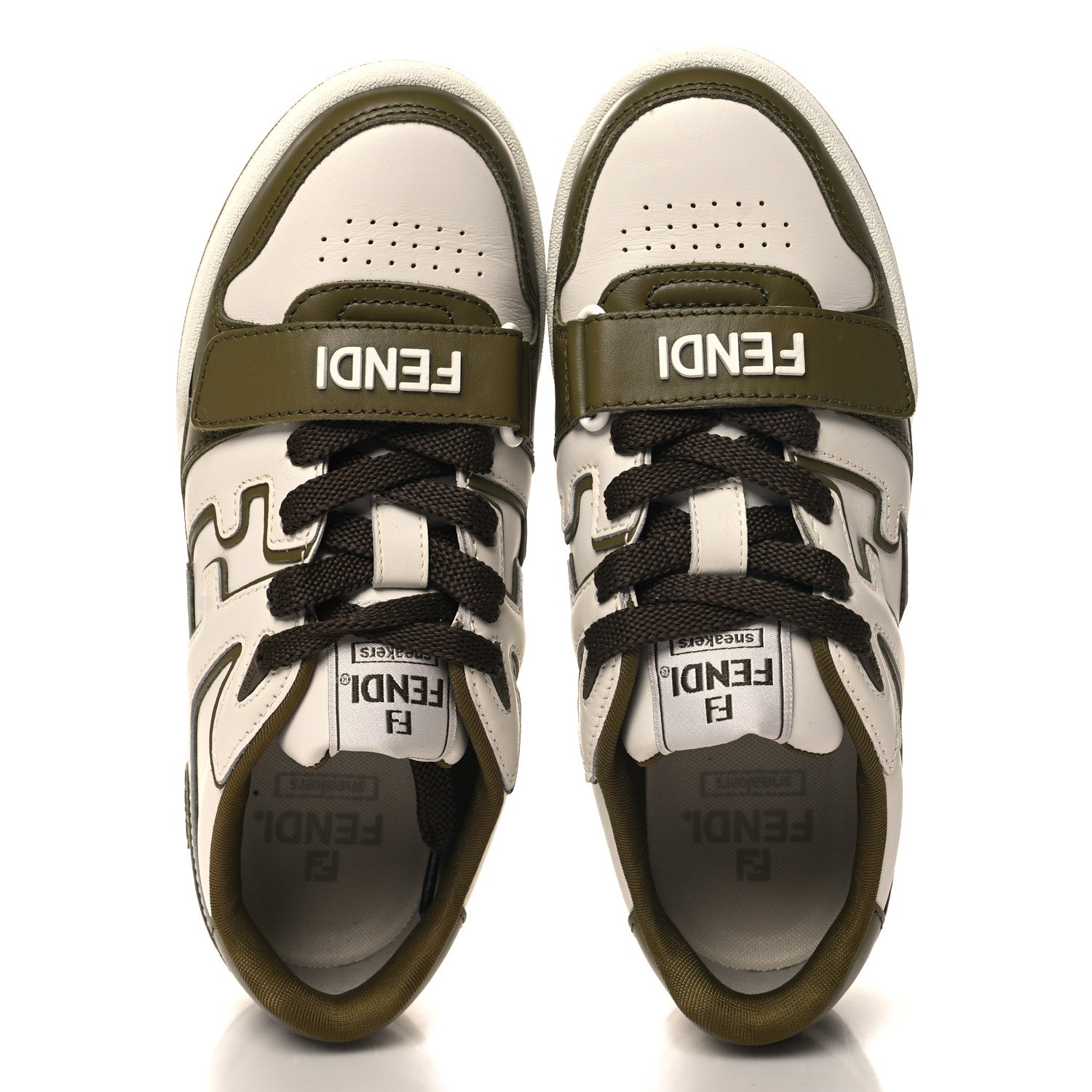 Fendi Vitello Womens Fendi Match Low Top Sneakers 38 Green 2 of 9