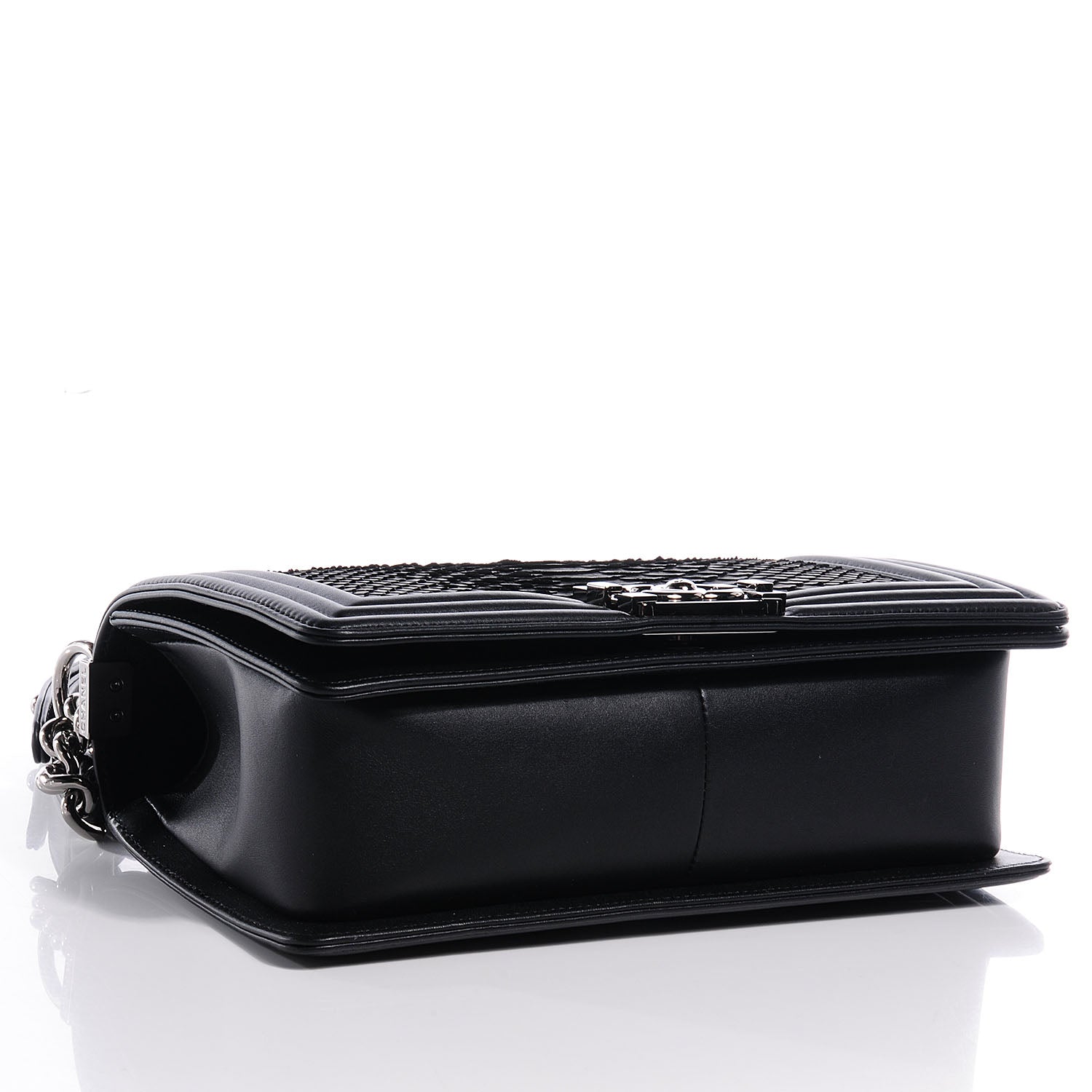 Chanel Matte Python Calfskin Medium Boy Flap Black 4 of 8