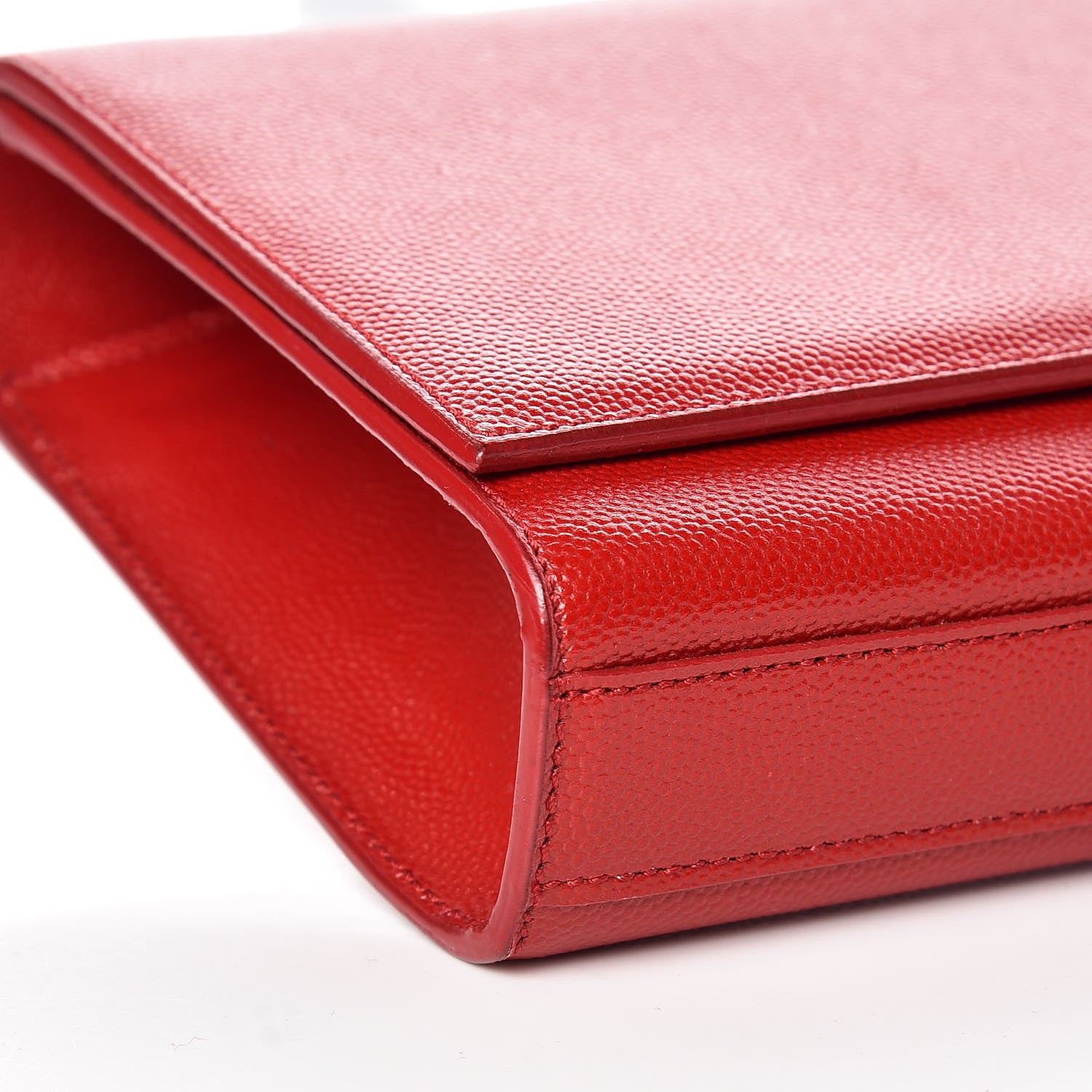 Saint Laurent Grain De Poudre Classic Monogram Cassandre Clutch New Red 5 of 9