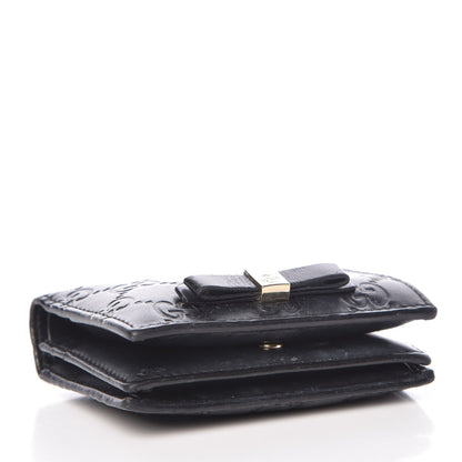 Gucci Guccissima Signature Bowy Card Case Wallet Black 4 of 11