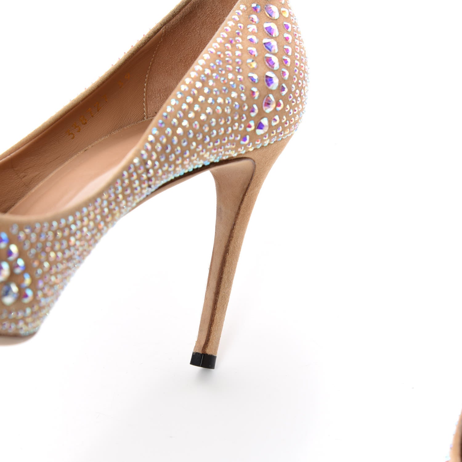 Gucci Suede Crystal Jennifer Pumps 39 Natural 11 of 12