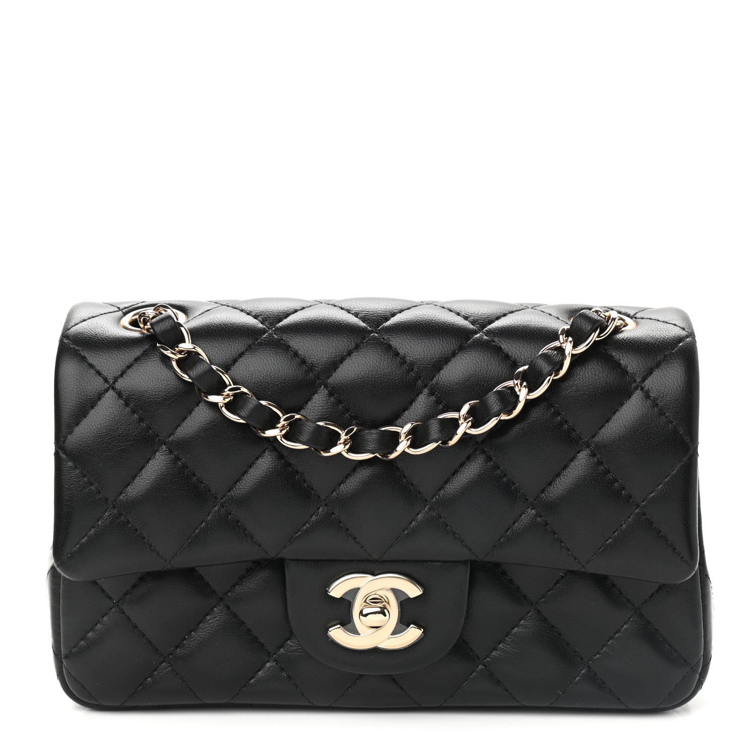 Chanel Lambskin Quilted Mini Rectangular Flap Black 1 of 9