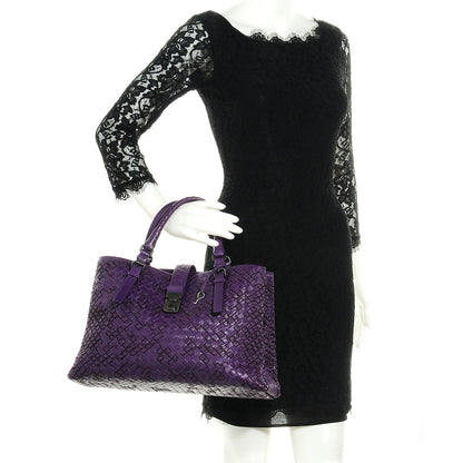 Bottega Veneta Nappa Intrecciato Graphic Roma Tote Plum 2 of 9