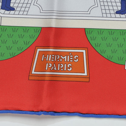 Hermes Silk La Maizeon des Carres Scarf 90 Rouge Blanc Vert 4 of 7