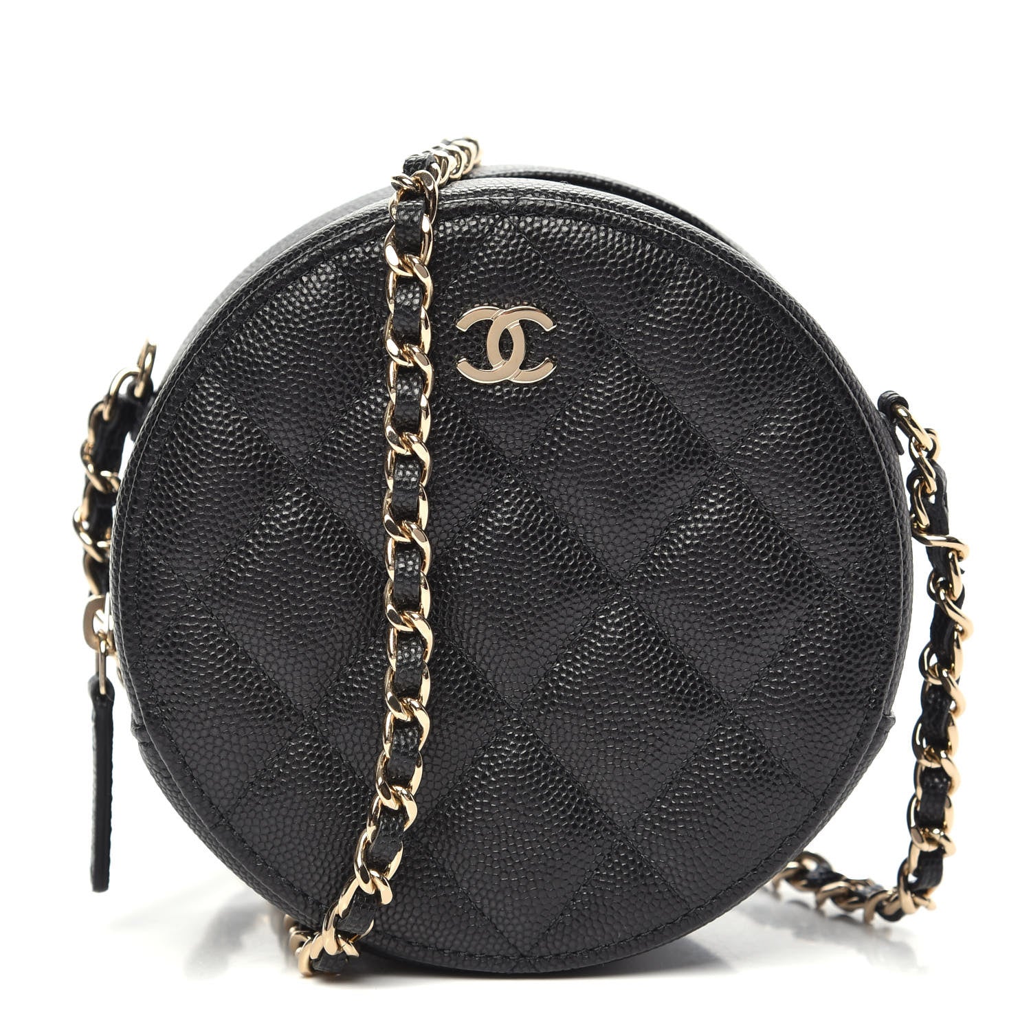 Chanel Caviar Quilted Round Clutch With Chain Black 1 of 10