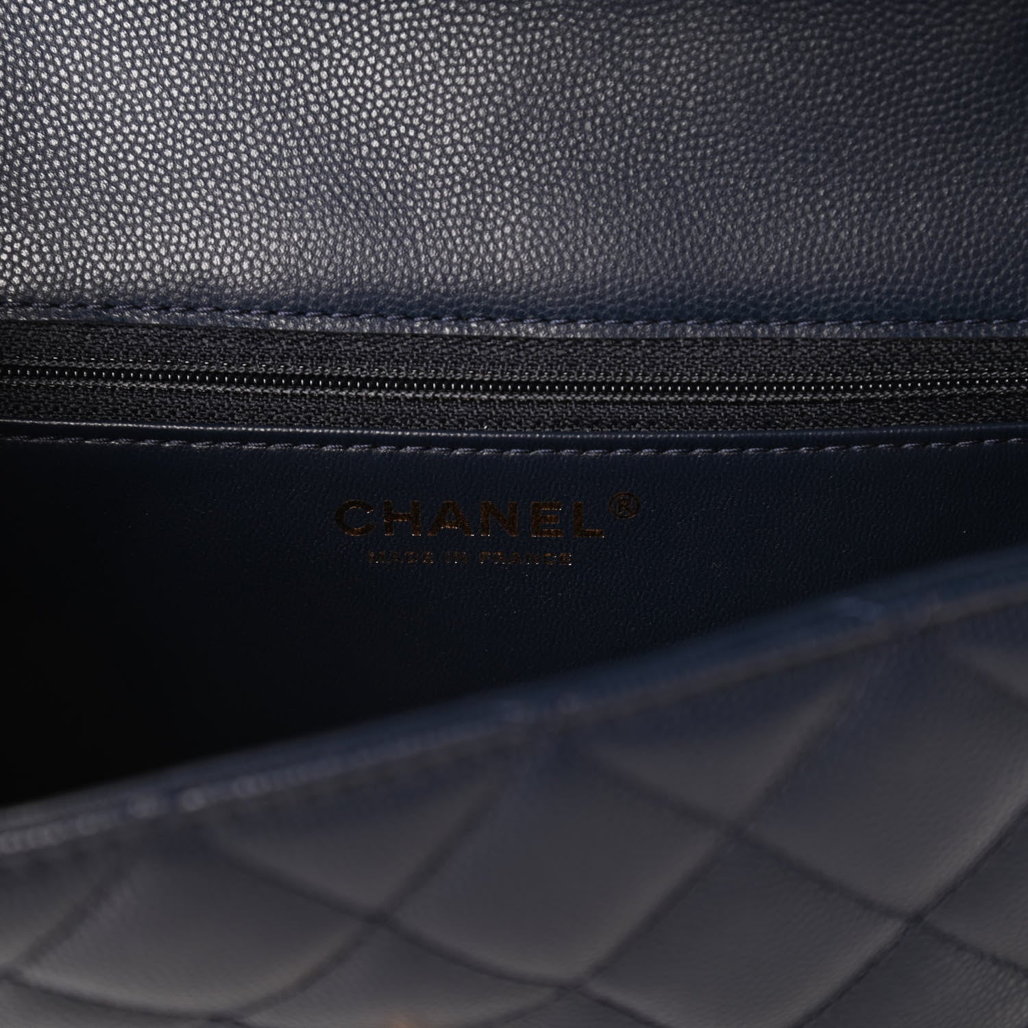 Chanel Caviar Quilted Medium Sweet Classic Flap Navy Blue 8 of 10