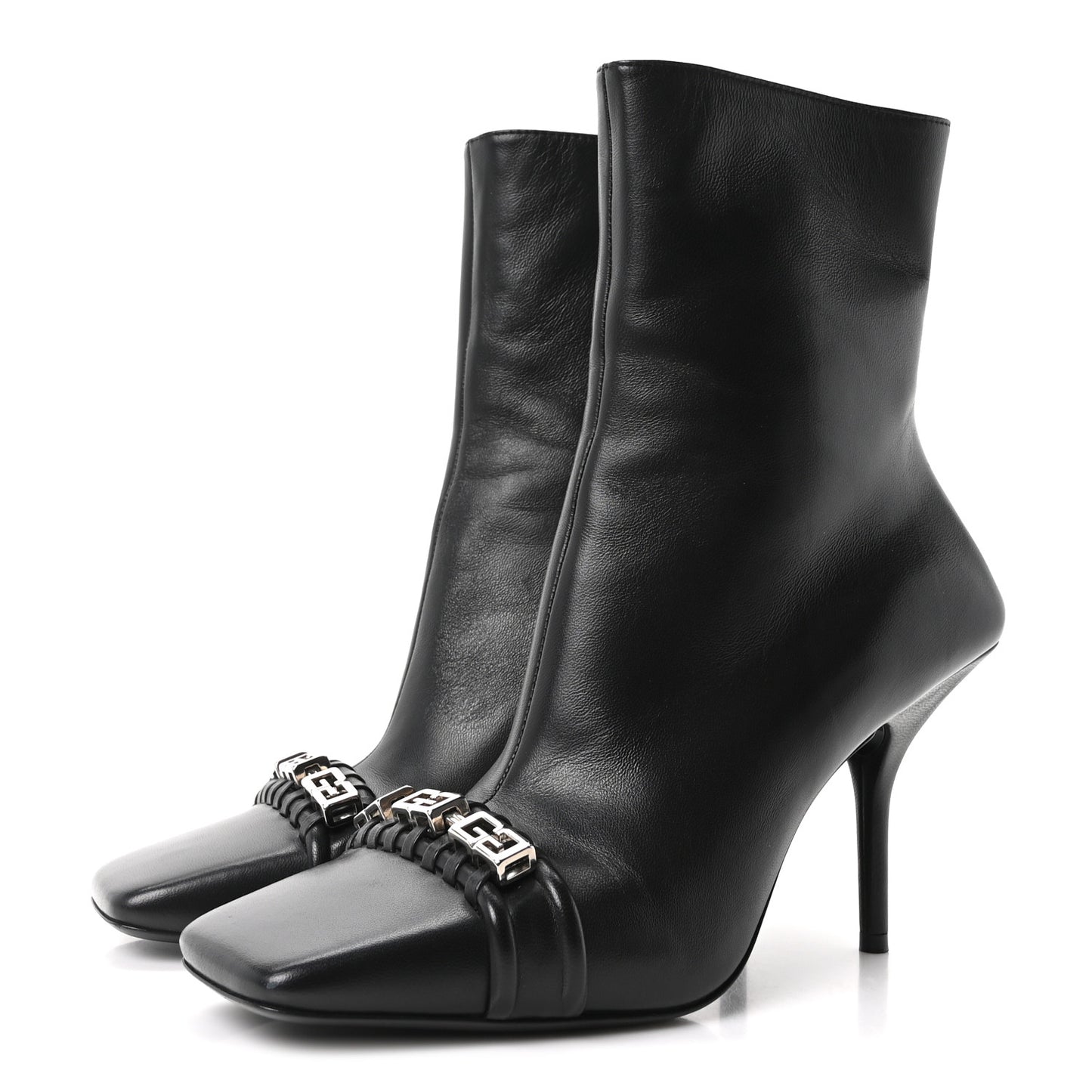 Smooth Calfskin 4G Square Toe Boots 40.5 Black