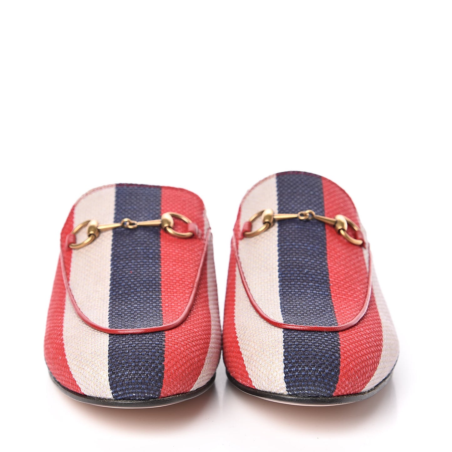 Canvas Sylvie Stripe Womens Princetown Slippers 40 Mystic White Hibiscus Red Maritime