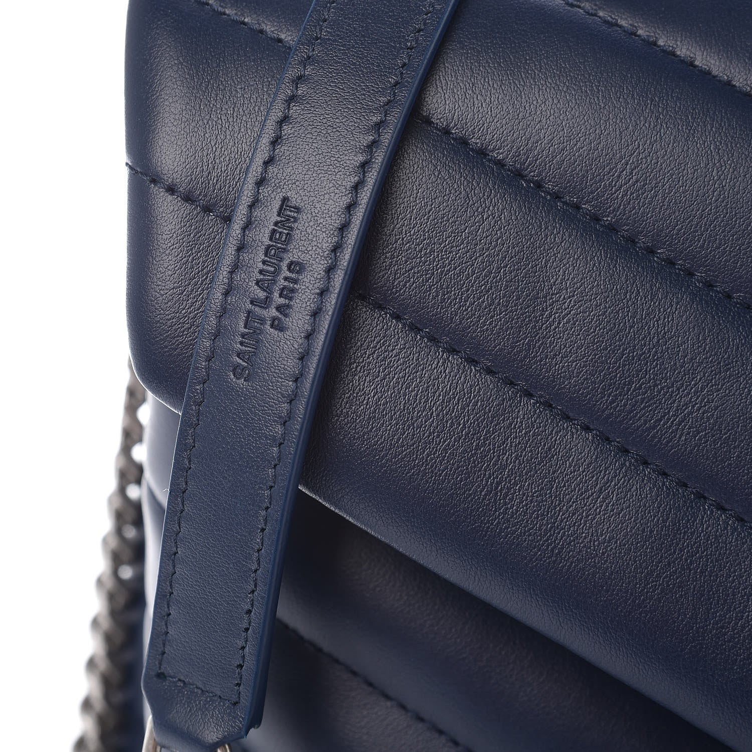 Saint Laurent Calfskin Y Quilted Monogram Medium Loulou Chain Satchel Denim Blue 8 of 11