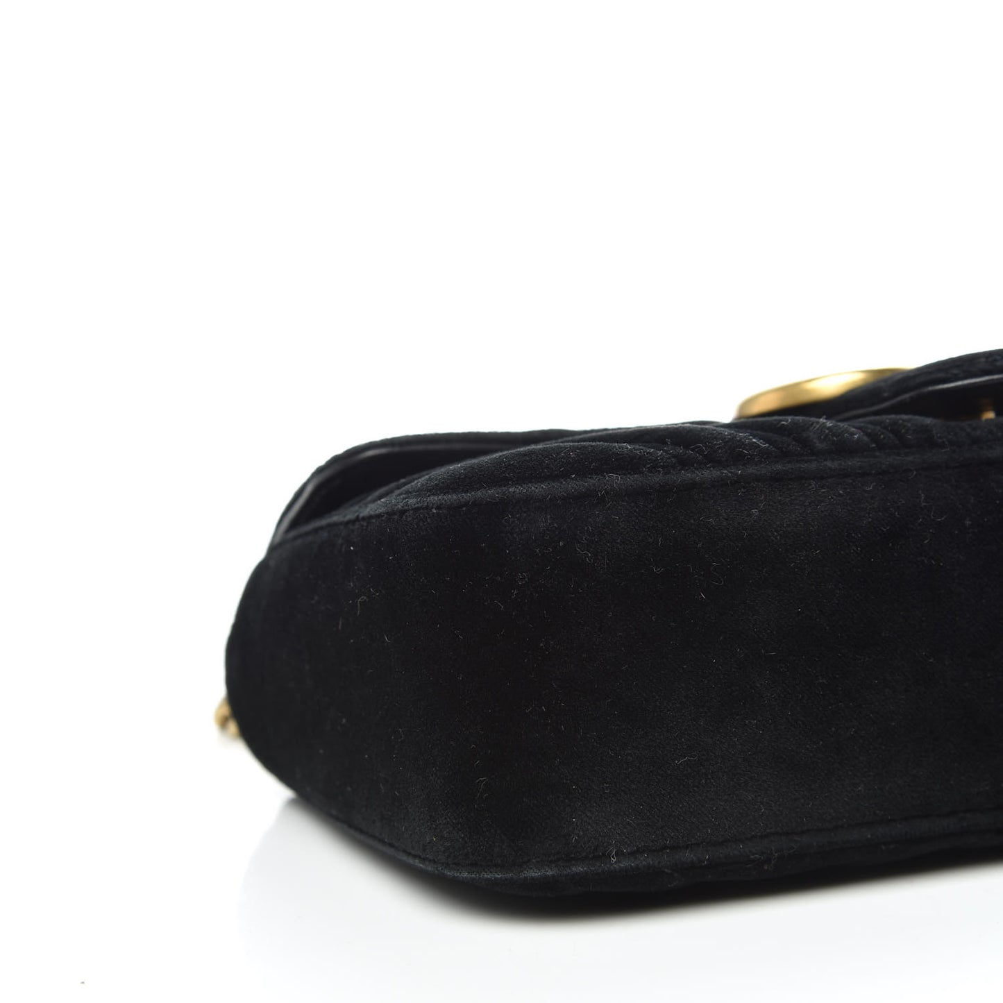 Velvet Matelasse Mini GG Marmont Shoulder Bag Black