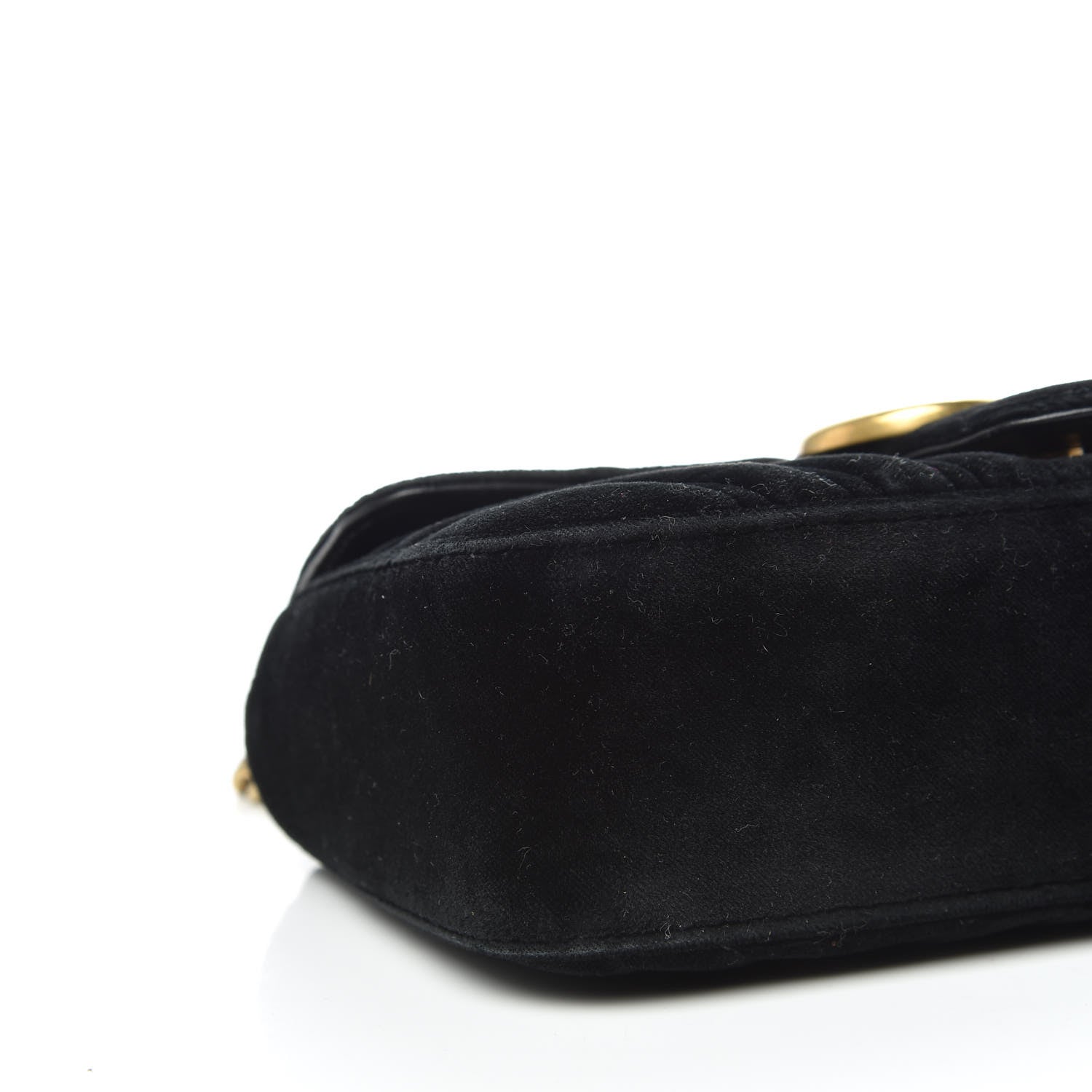 Gucci Velvet Matelasse Mini GG Marmont Shoulder Bag Black 5 of 15