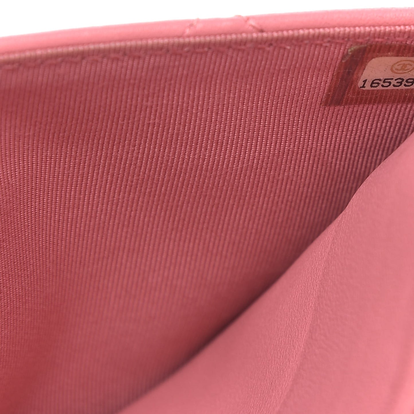 Lambskin Quilted Wallet On Chain WOC Pink