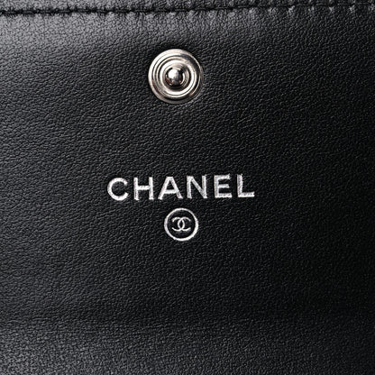 Chanel Distressed Patent Quilted Boy Flap Card Holder Wallet Black 6 of 11