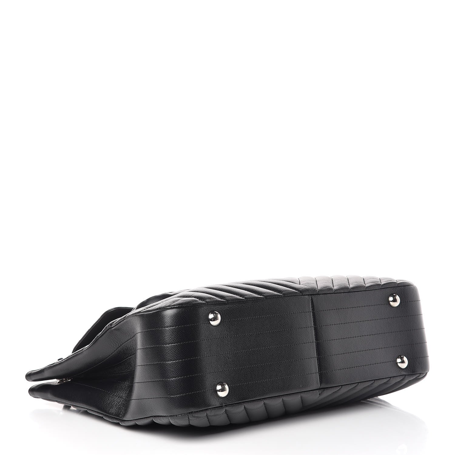 Chanel Caviar Chevron Quilted Flap Tote Black 4 of 10