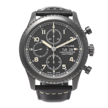 Breitling DLC Coated Stainless Steel Calfskin 43mm Navitimer 8 Chronograph Automatic Watch Black M13314 1 of 9