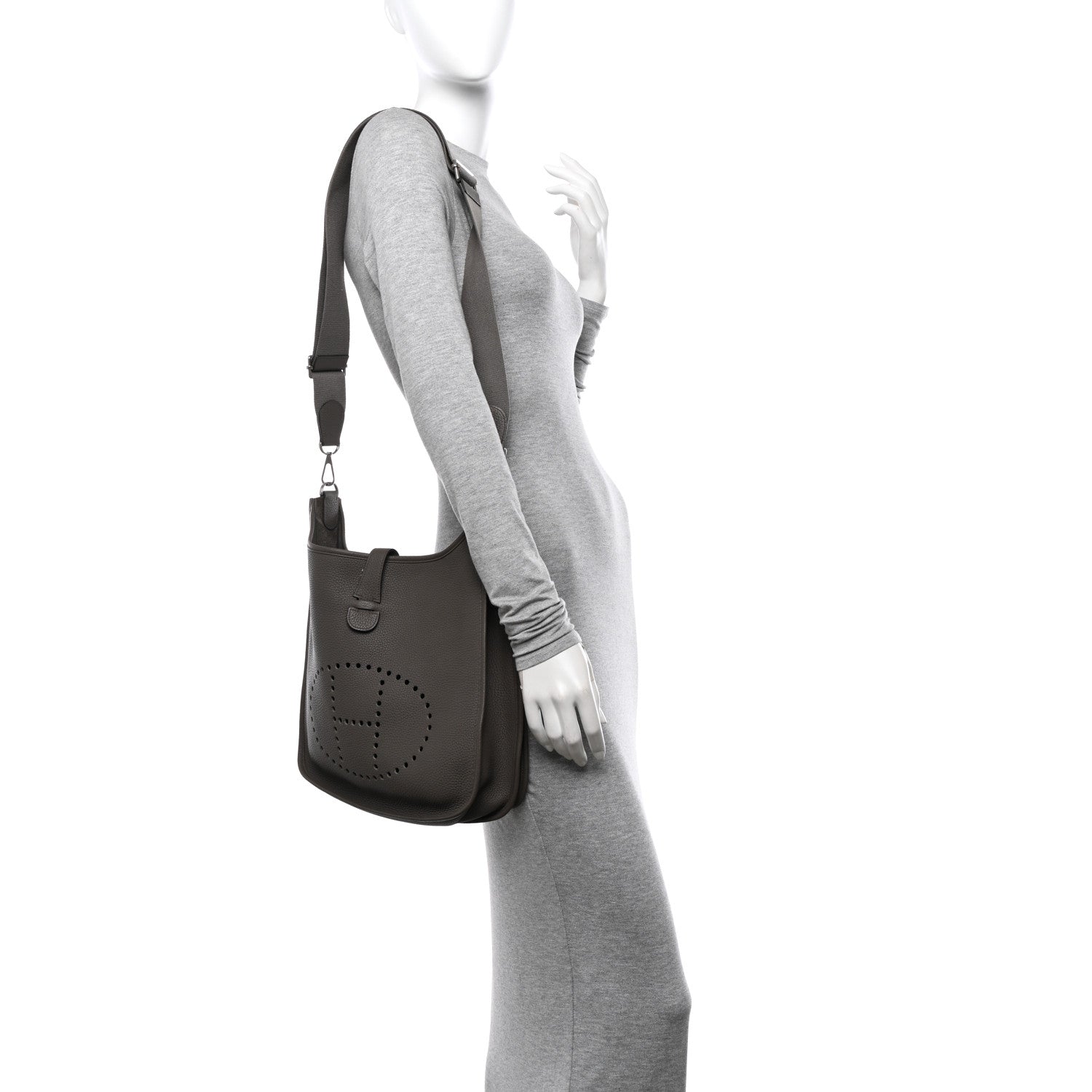 Hermes Taurillon Clemence Evelyne III GM Etain 2 of 10