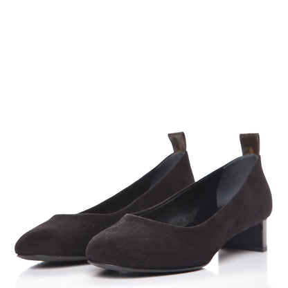Louis Vuitton Suede Uniformes Pump 37.5 Black 2 of 9