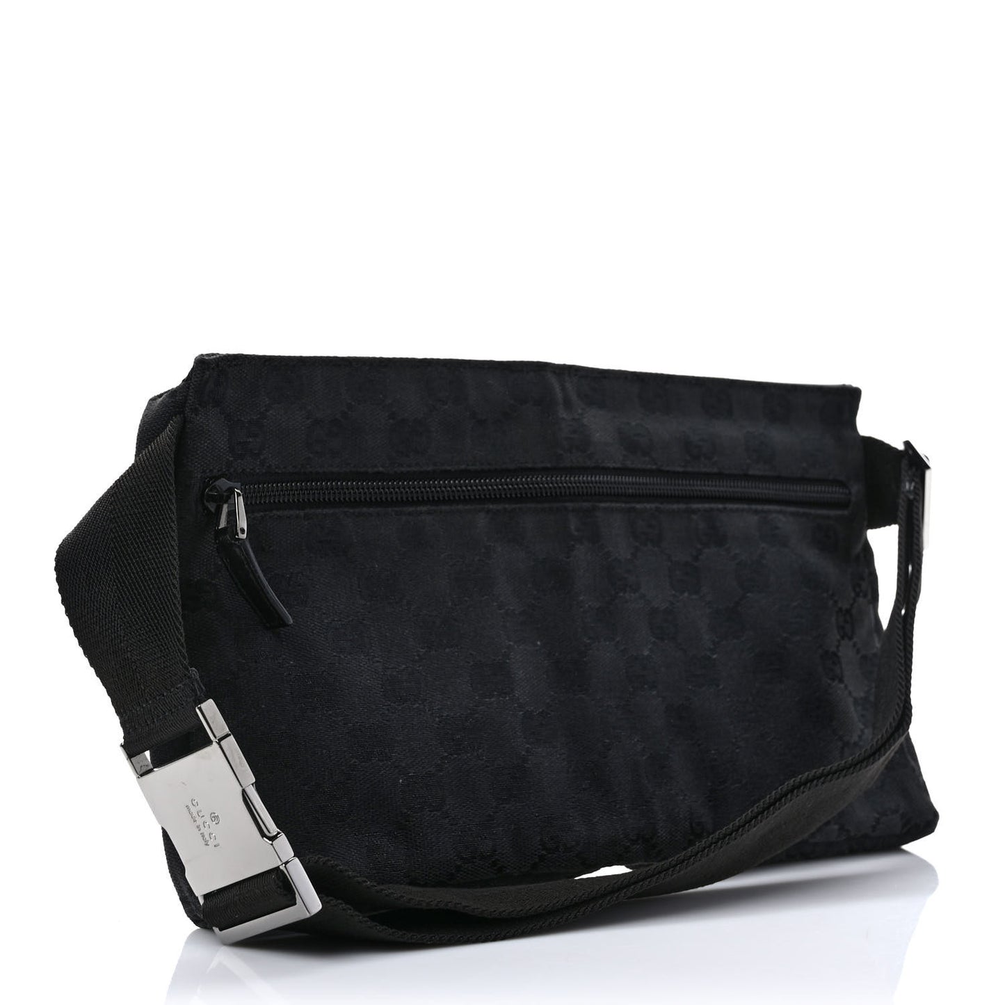 GG Monogram Double Pocket Belt Bag Black