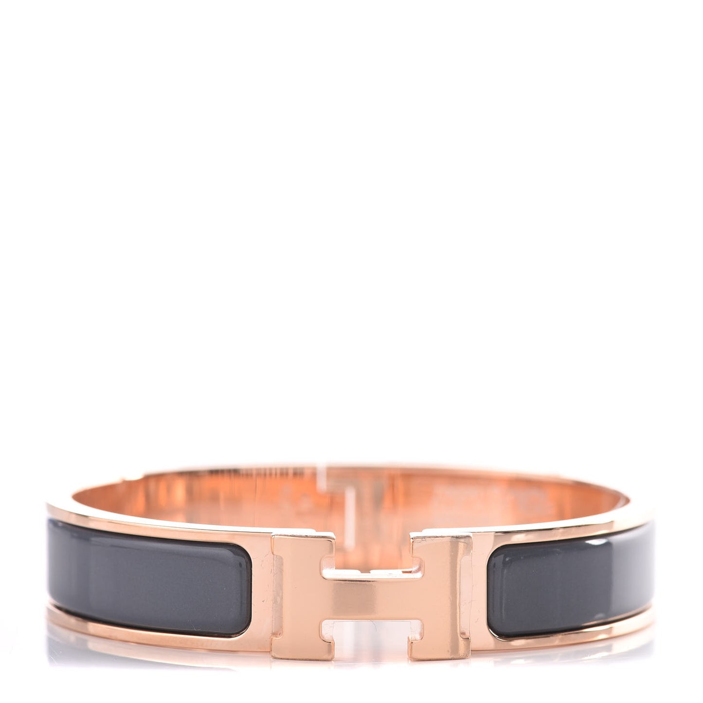 Enamel Narrow Clic Clac H Bracelet PM Ardoise