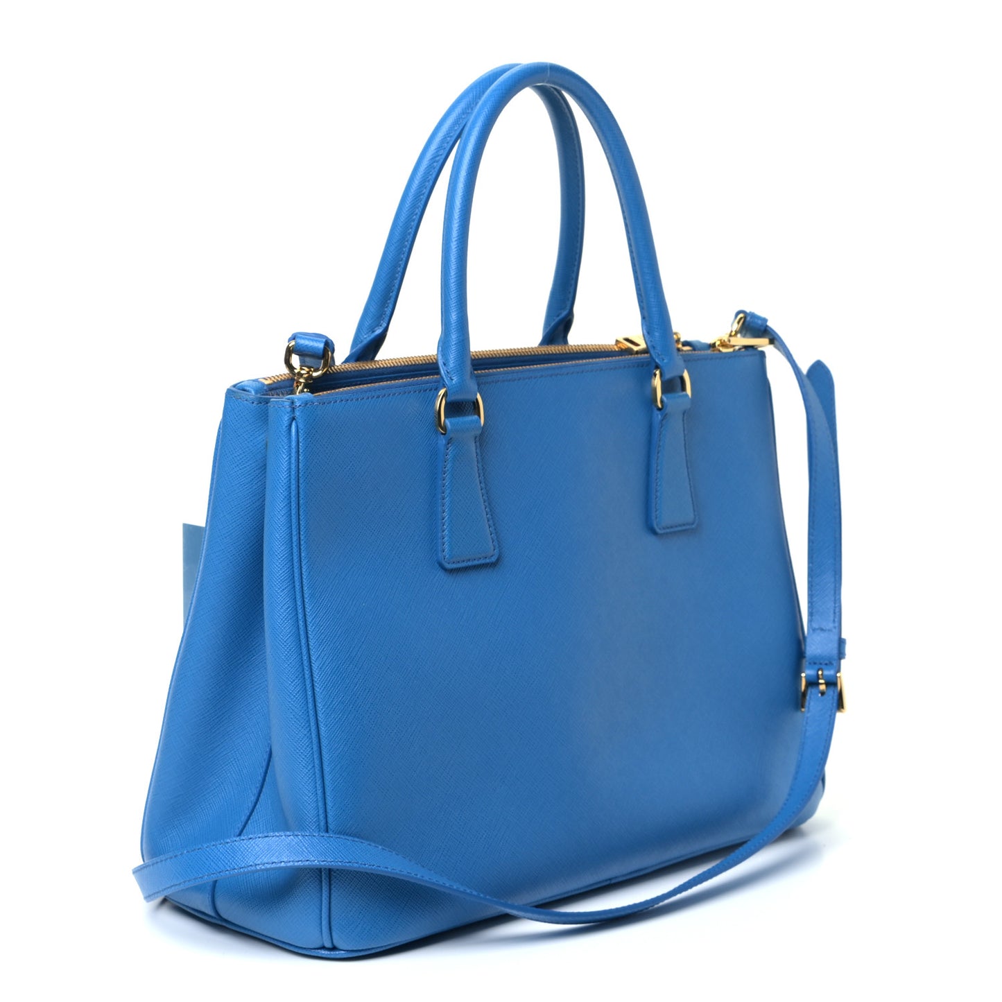 Saffiano Medium Galleria Double Zip Tote Sea Blue