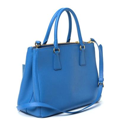 Prada Saffiano Medium Galleria Double Zip Tote Sea Blue 4 of 9