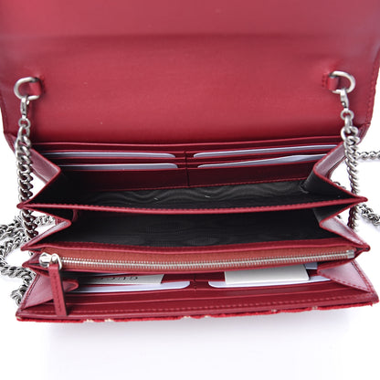 Gucci Velvet GG Monogram Mini Dionysus Chain Wallet Red Cipria 5 of 10