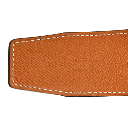 Hermes Tadelakt Epsom 42mm Constance 2 H Belt 105 Black Gold 3 of 6