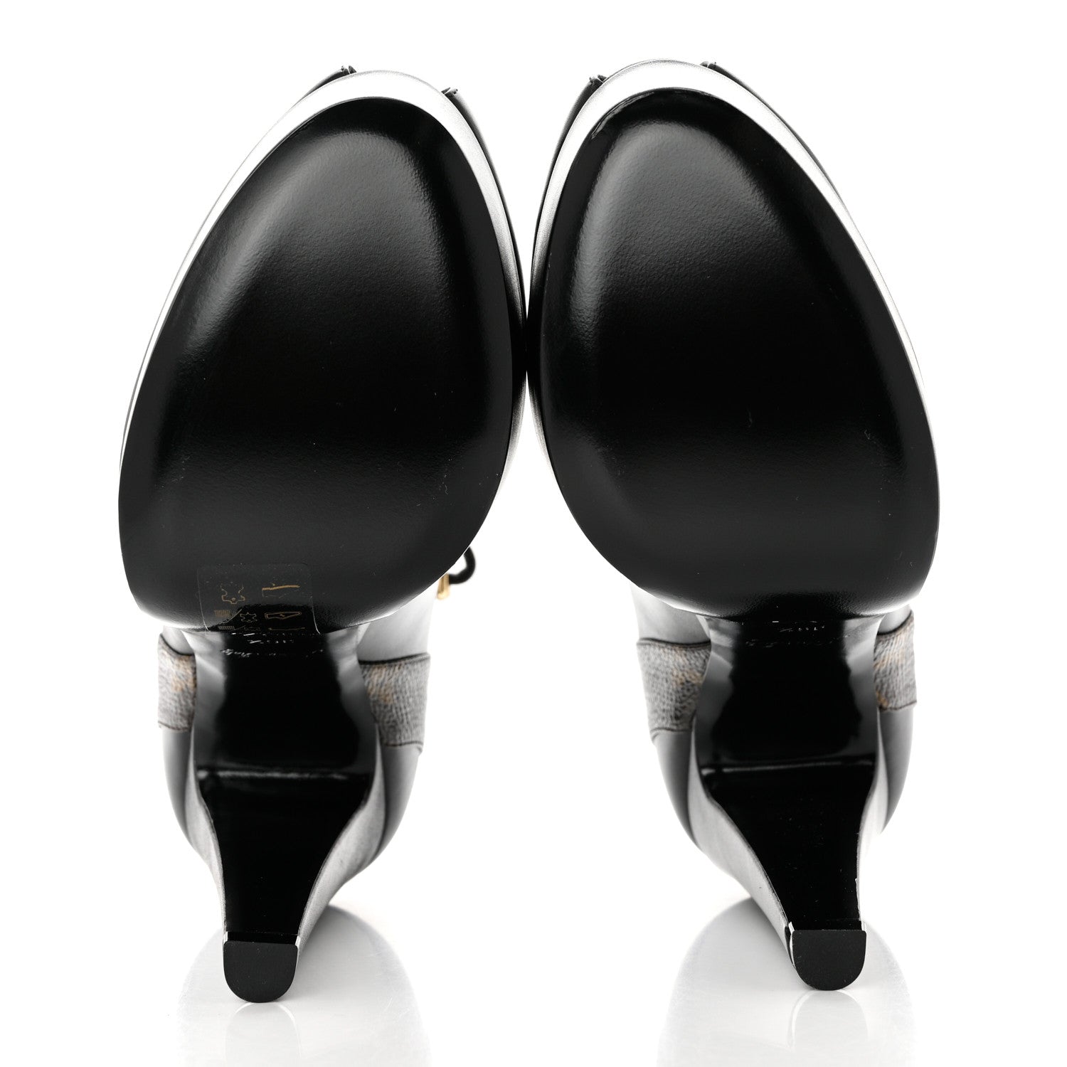 Louis Vuitton Calfskin Monogram Afterglow Platform Pumps 36.5 Black 5 of 7