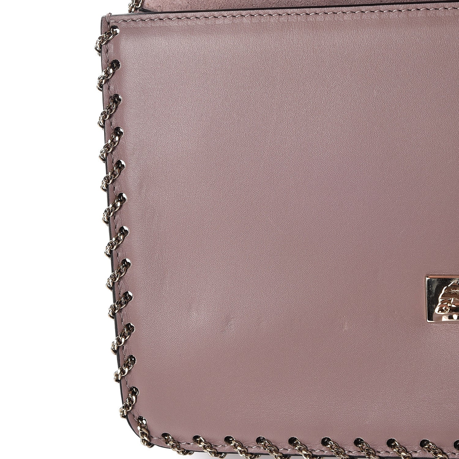 Valentino Garavani Vitello Groumette Small Rockstud Demilune Shoulder Bag Lipstick 11 of 13