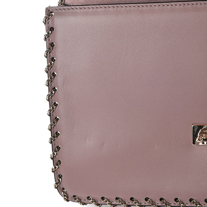 Valentino Garavani Vitello Groumette Small Rockstud Demilune Shoulder Bag Lipstick 11 of 13