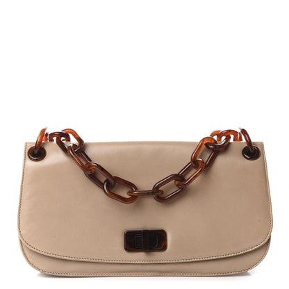 Prada Goatskin Swing Chain Shoulder Bag Beige 1 of 10