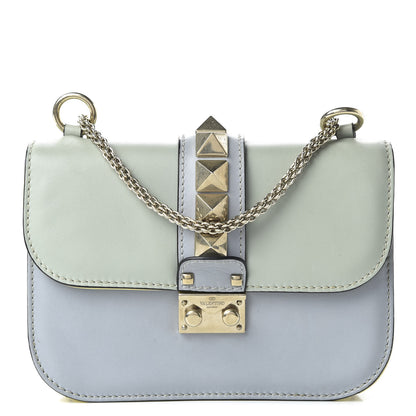 Valentino Garavani Vitello Watercolor Small Glam Lock Rockstud Flap Rose Green Yellow Sky 1 of 9