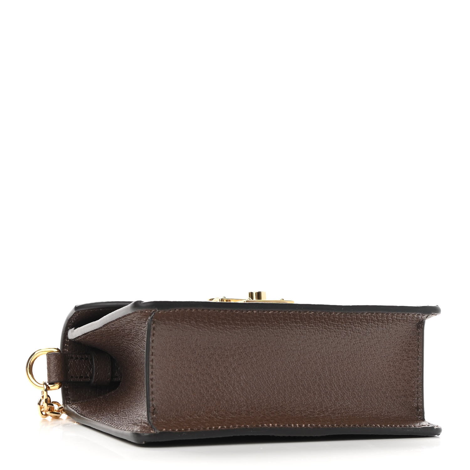 Gucci GG Supreme Monogram Textured Dollar Calfskin Web Mini Ophidia Padlock Top Handle Chain Shoulder Bag Beige Ebony New Acero 3 of 9