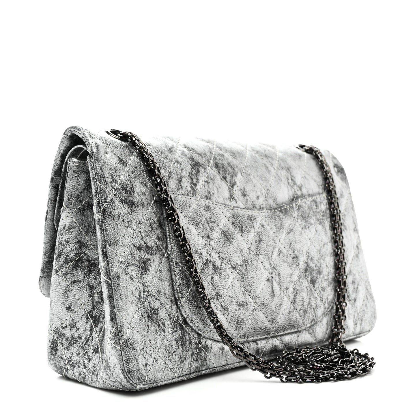 Metallic Caviar Quilted 2.55 Reissue 226 Flap Silver Black