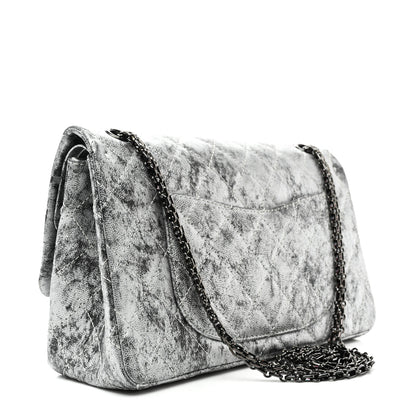 Chanel Metallic Caviar Quilted 2.55 Reissue 226 Flap Silver Black 3 of 10