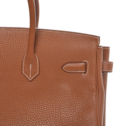 Hermes Taurillon Clemence Birkin 35 Gold 33 of 39