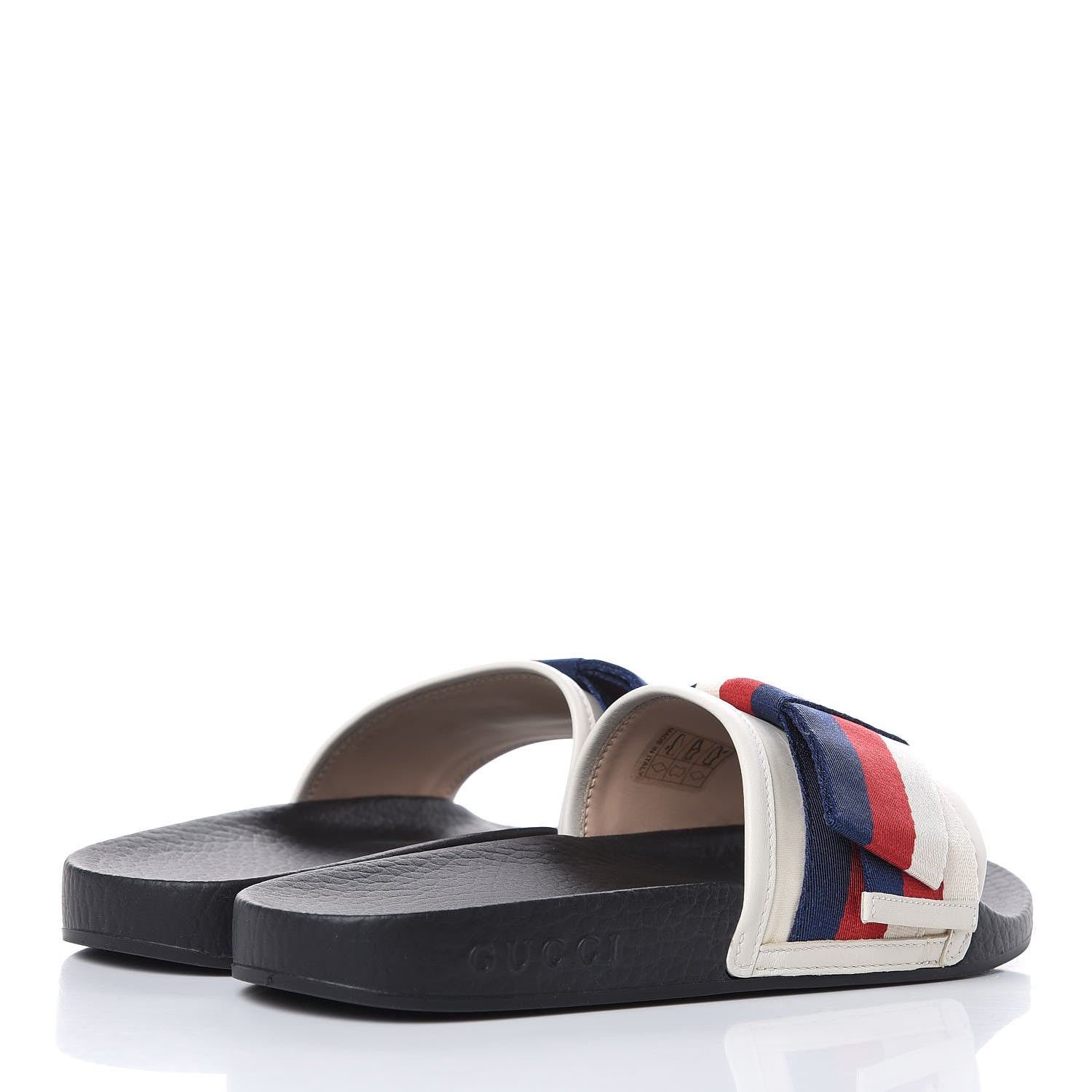 Gucci Satin Web Sylvie Bow Slide Sandals 36 White 4 of 8