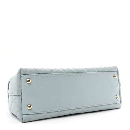 Chanel Caviar Quilted Small Coco Handle Flap Light Blue 3 of 9