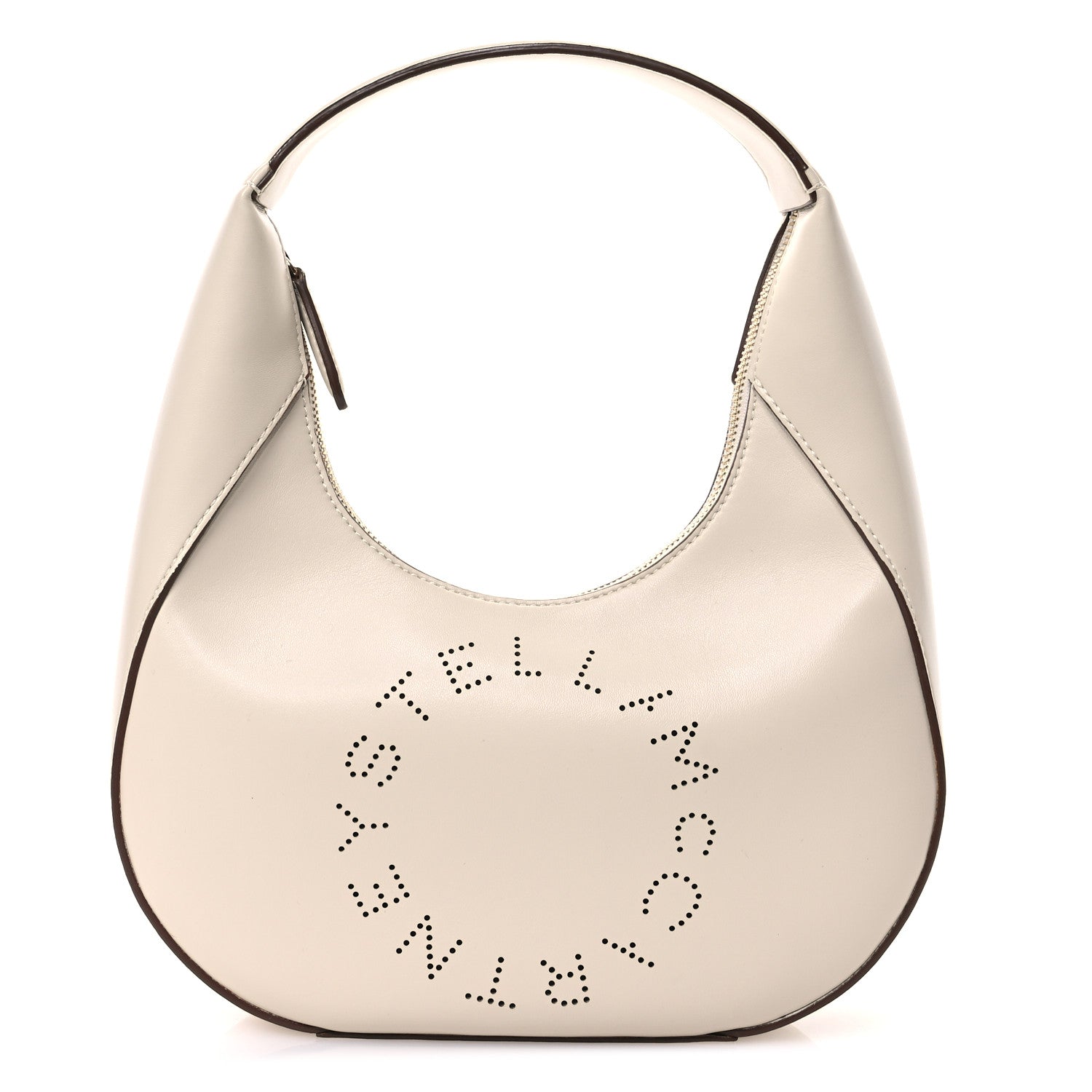 Stella McCartney Eco Alter Nappa Perforated Logo Small Hobo White 1 of 10
