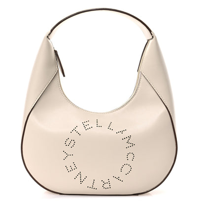 Stella McCartney Eco Alter Nappa Perforated Logo Small Hobo White 1 of 10