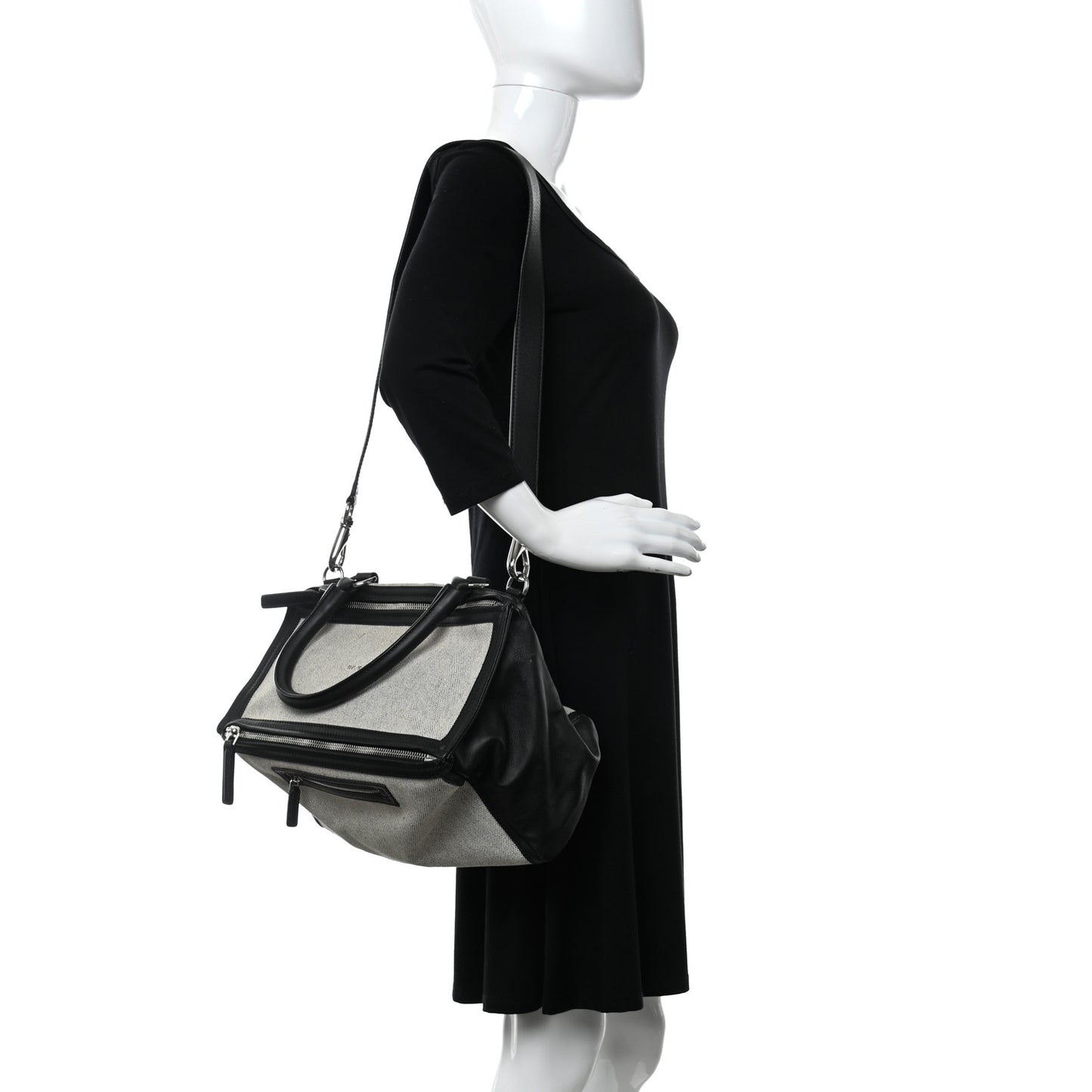 Calfskin Canvas Medium Pandora Black