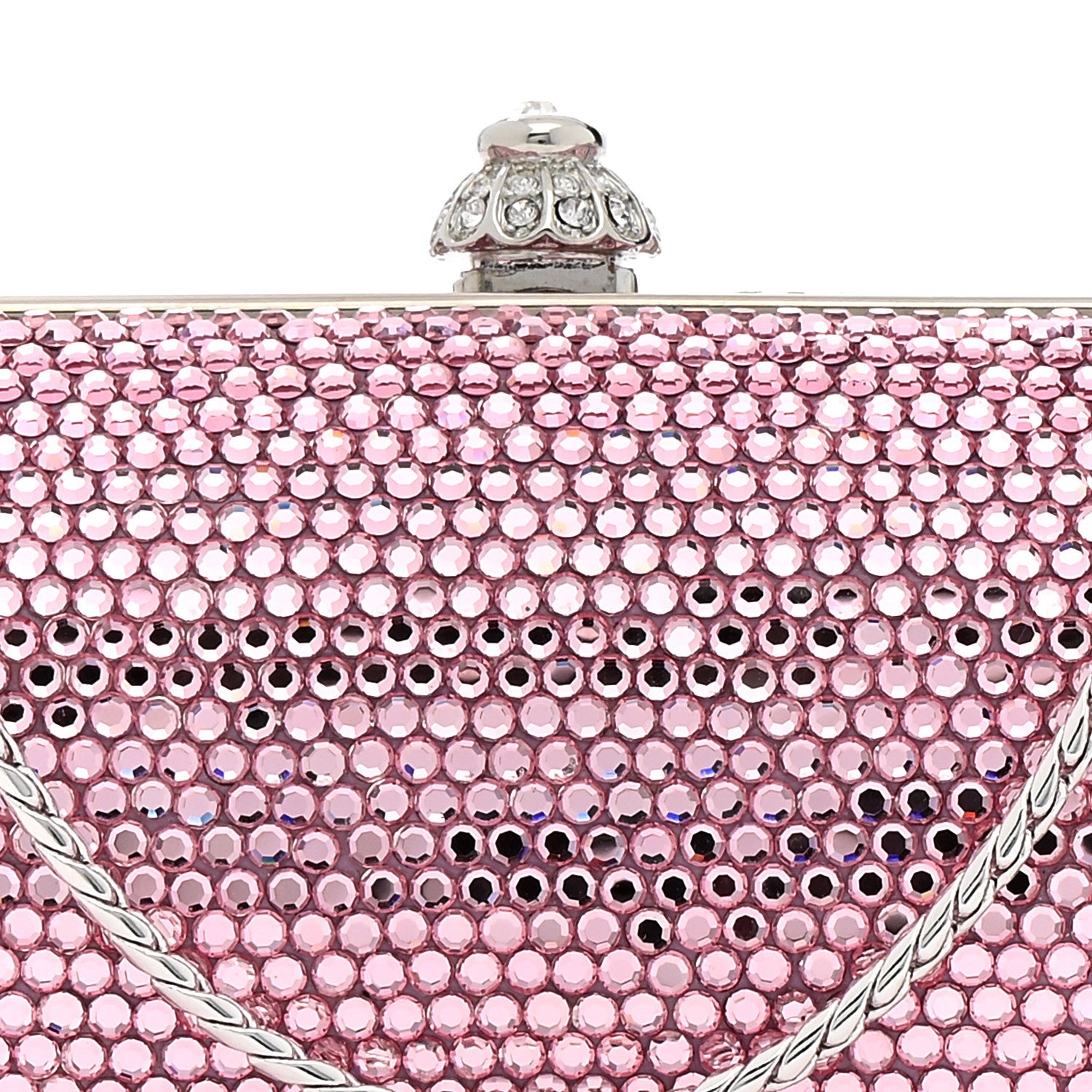 Judith Leiber Swarovski Crystal Minaudiere Clutch Pink 7 of 12